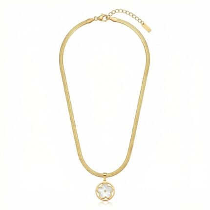 PYARI 18K Gold Plated Anti Tarnish Myrnaist Flower Necklace